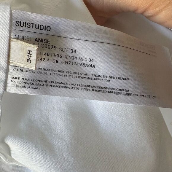 SUISTUDIO Shirt Womens Size 34 (XS) White Classic Long Sleeve Minimalist - Picture 4 of 6